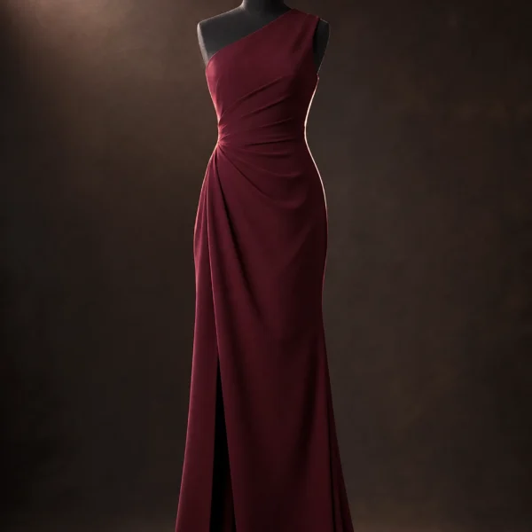 The Burgundy One-Shoulder