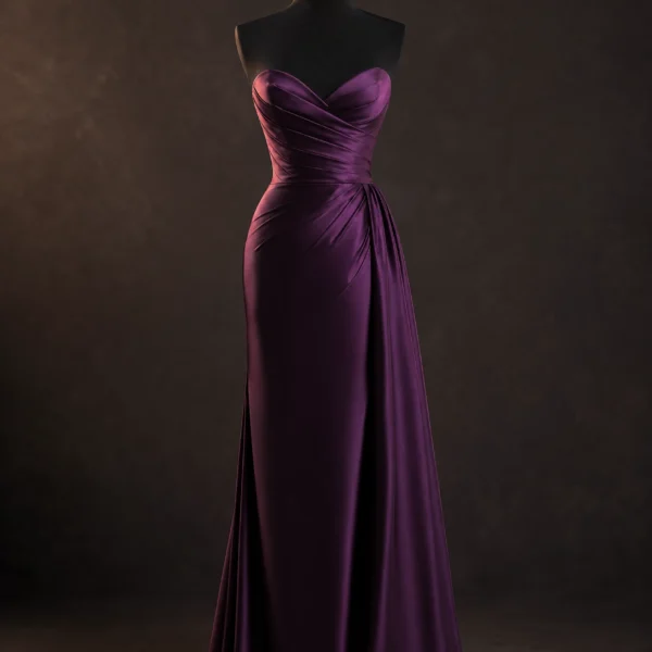 The Plum Satin Gown